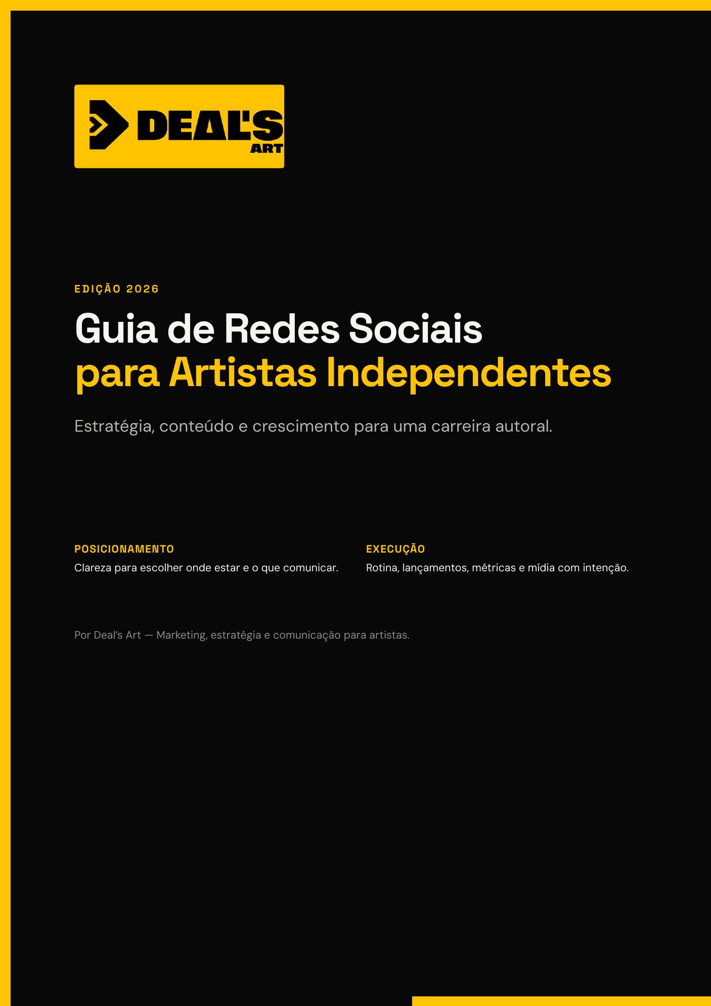 Capa do Guia de Redes Sociais para Artistas Independentes
