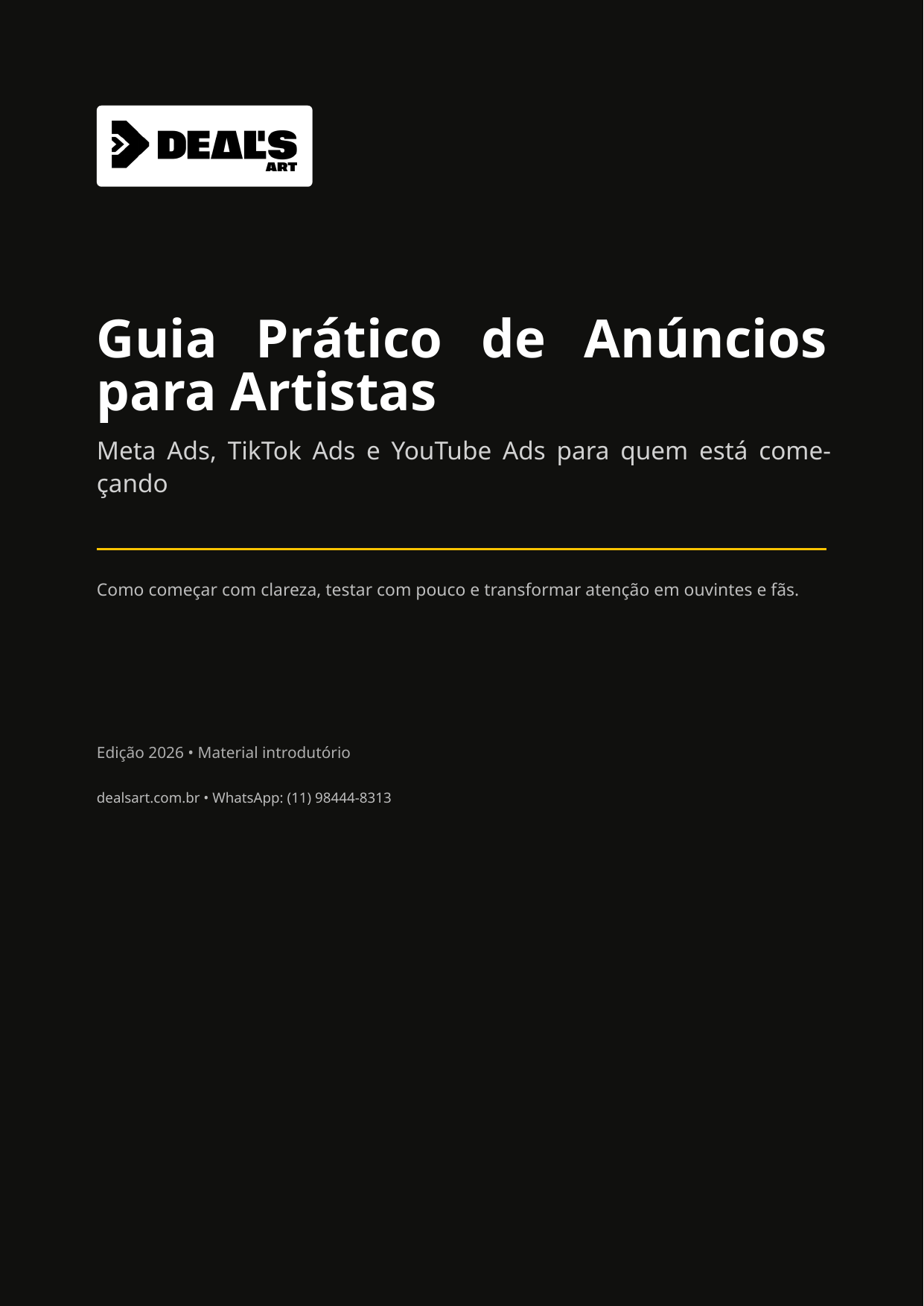 Capa do Guia Prático de Anúncios para Artistas